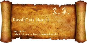 Kovács Harri névjegykártya